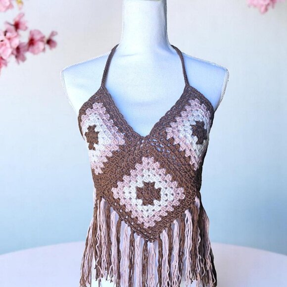 Handmade Crochet Granny Square Top - Picture 1 of 4